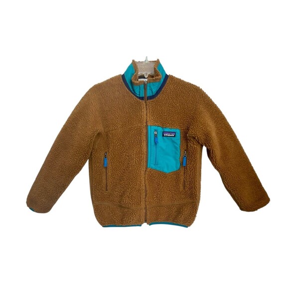 Patagonia Retro-X Fleece Jacket Kids Med. Size 10 Natural Fleece Deep Pile Zip